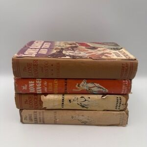 Vintage The Lone Ranger Book Lot 4 Hardcovers Fran Striker Grosset & Dunlap